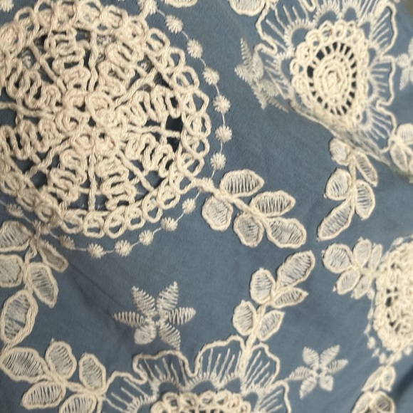 Social Threads Tandttwintalk Embroidered Cotton Fringe Detailed Summer Top NWT M - Picture 5 of 5